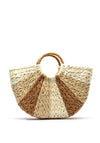 Zen Collection Woven Fan Large Grab Bag, Beige