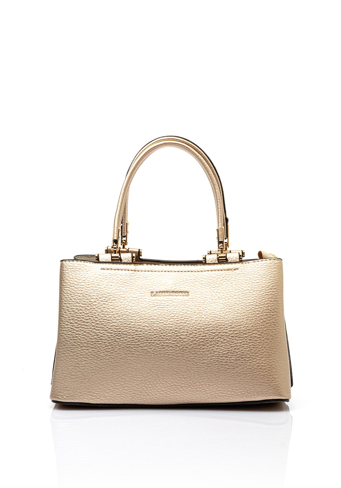 Zen Collection Pebbled Faux Leather Mini Grab Bag, Gold