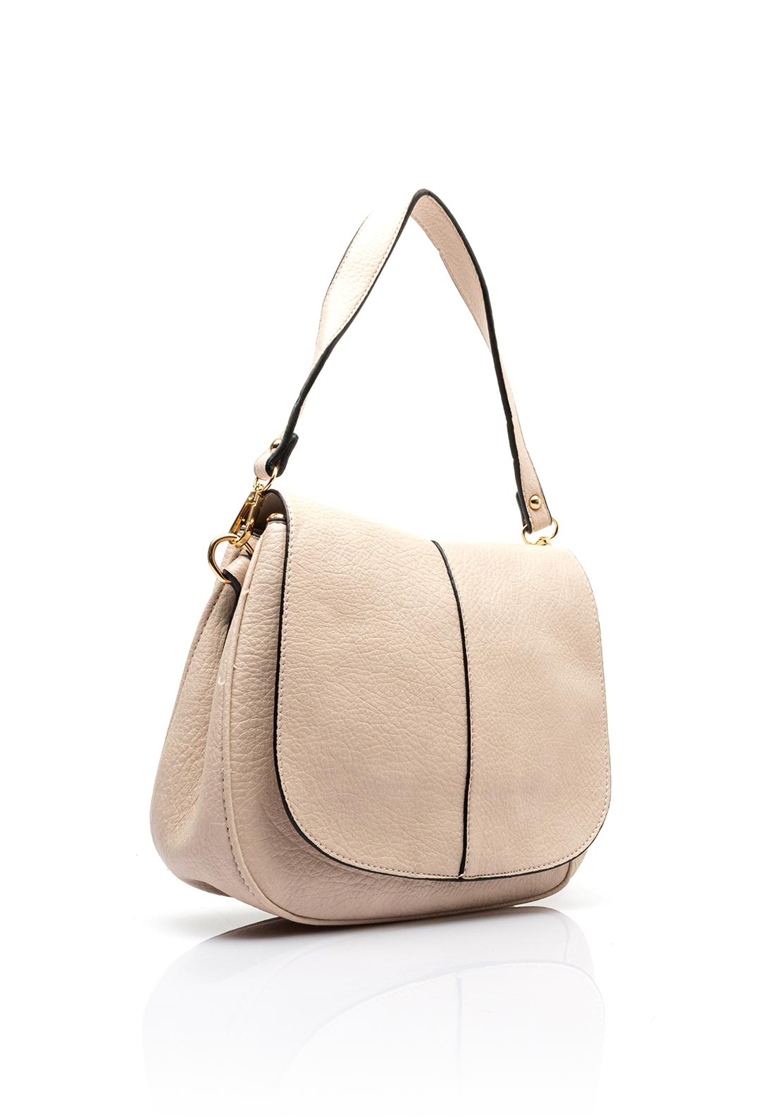 Zen Collection Flap Over Saddle Bag, Cream