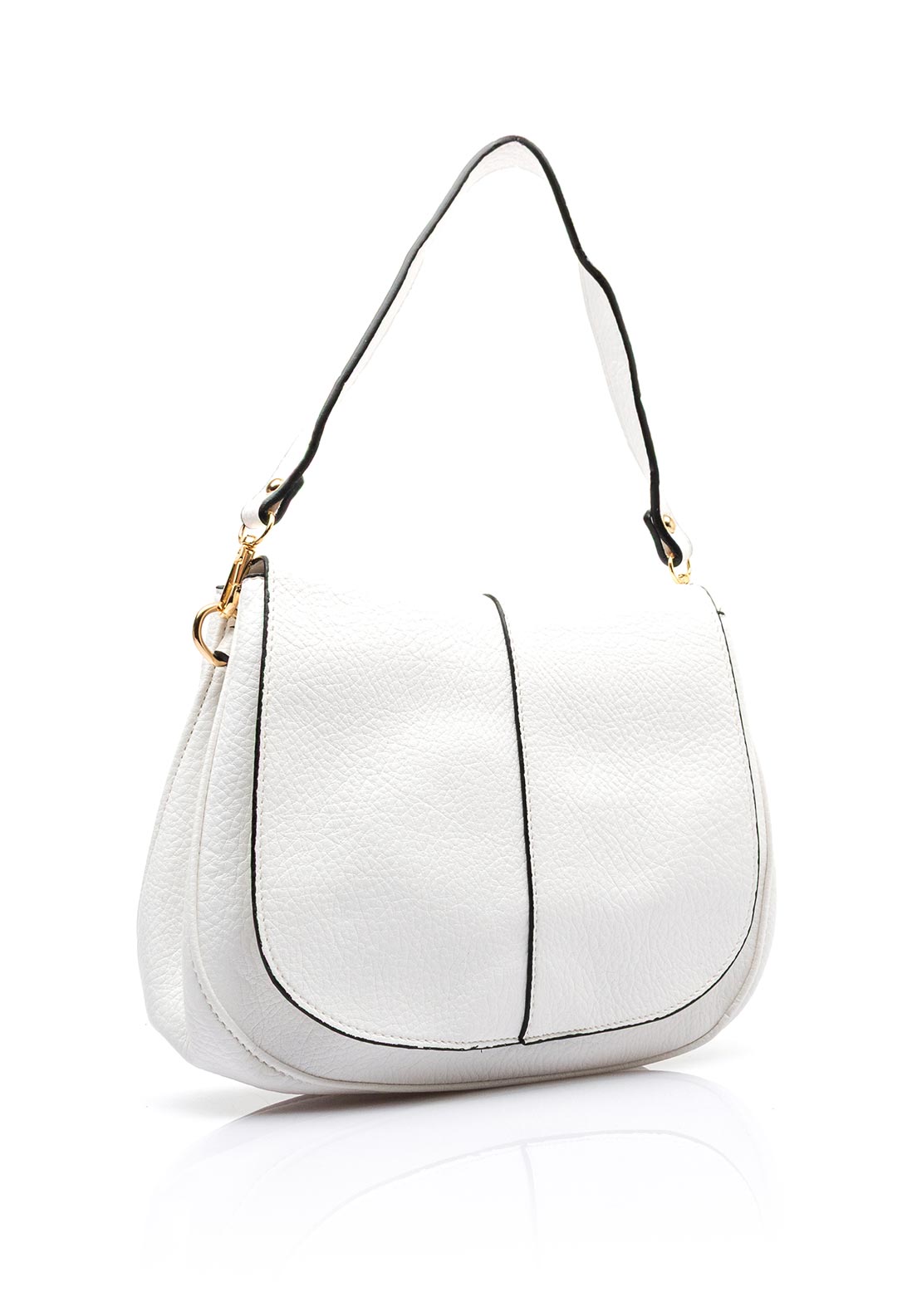 Zen Collection Flap Over Saddle Bag, White