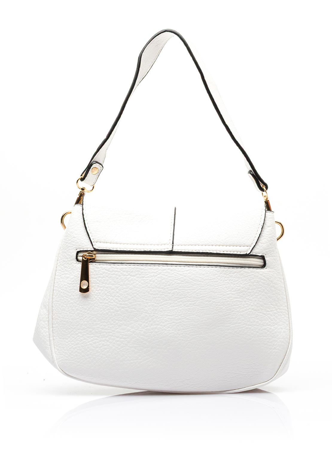 Zen Collection Flap Over Saddle Bag, White