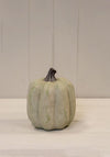 DUSTY GREEN CERAMIC JACK O LANTERN ORNAMENT