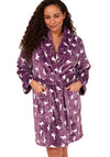 Indigo Sky Polar Bear Fleece Wrap Dressing Gown, Orchid