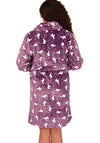 Indigo Sky Polar Bear Fleece Wrap Dressing Gown, Orchid