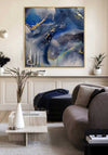 Scatter Box Flux 11 Framed Art, Blue Multi & Gold
