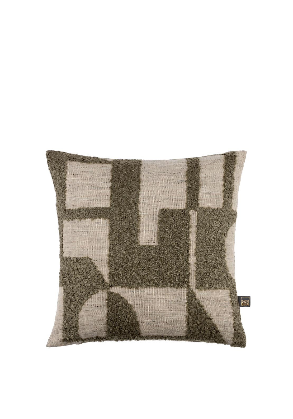 Scatter Box Lila 43x43cm Patterned Cushion, Green