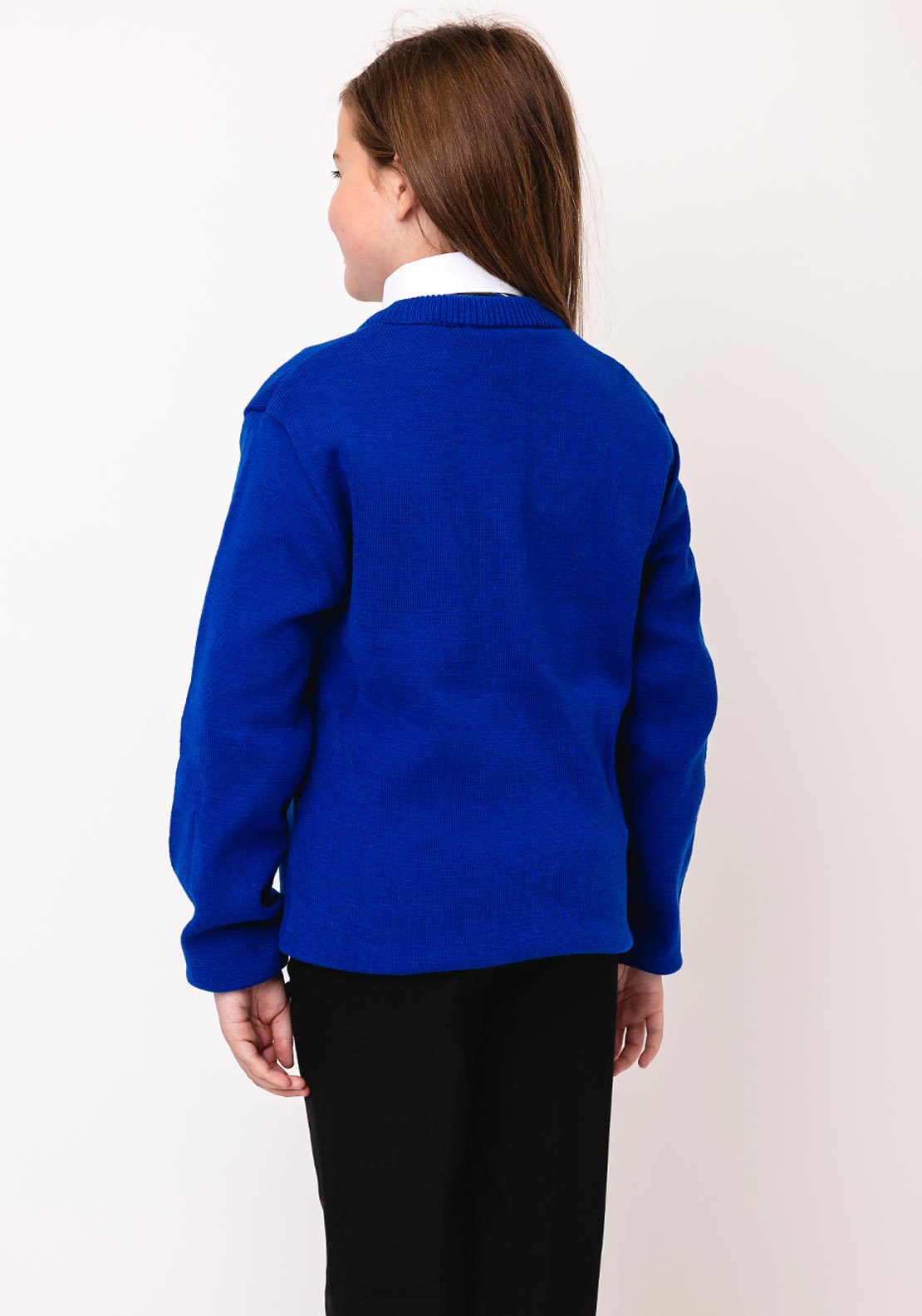 Deer Park Gairmscoil Chu Uladh V Neck Jumper, Royal Blue