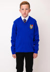 Raphoe Royal Prior V Neck Jumper, Royal Blue