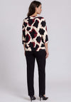 Se Moi Abstract Print Drawstring Detail Top, Wine