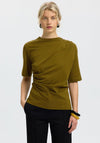 Selected Femme Woline Ruched T-Shirt, Green