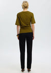 Selected Femme Woline Ruched T-Shirt, Green