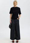 Selected Femme Woline Ruched T-Shirt, Black