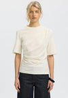 Selected Femme Woline Ruched T-Shirt, Off White