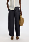 Selected Femme Willow Loose Barrel Leg Trousers, Dark Blue