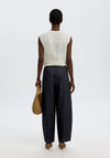 Selected Femme Willow Loose Barrel Leg Trousers, Dark Blue