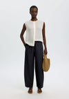 Selected Femme Willow Loose Barrel Leg Trousers, Dark Blue