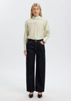 Selected Femme Connie High Neck Blouse, Cream