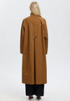 Selected Femme Longline Cotton Coat, Toffee Brown