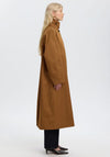 Selected Femme Longline Cotton Coat, Toffee Brown