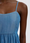 Selected Femme Janna Denim-Look Maxi Dress, Blue