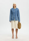 Selected Femme Button-Down Denim Jacket, Blue
