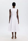 Selected Femme Ladder Stitch Midi Dress, White
