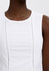 Selected Femme Ladder Stitch Midi Dress, White