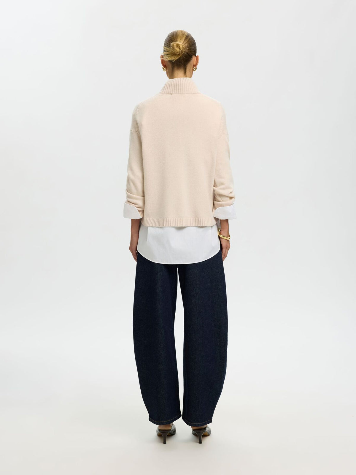 Selected Femme Cille High Neck Top, Off-White