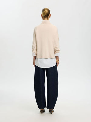 Selected Femme Cille High Neck Top, Off-White
