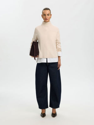 Selected Femme Cille High Neck Top, Off-White