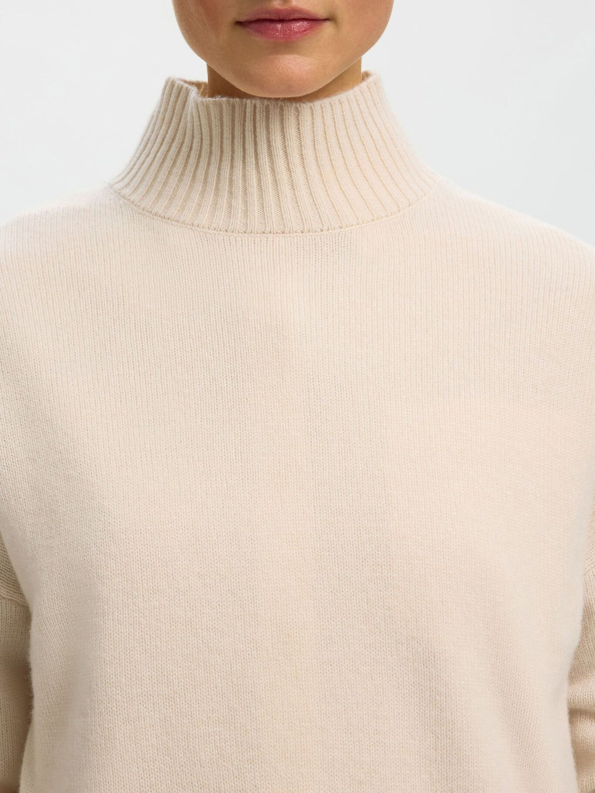 Selected Femme Cille High Neck Top, Off-White