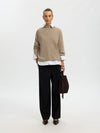 Selected Femme Cille High Neck Top, Taupe
