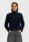 Selected Femme Lulu Knitted Jumper, Navy