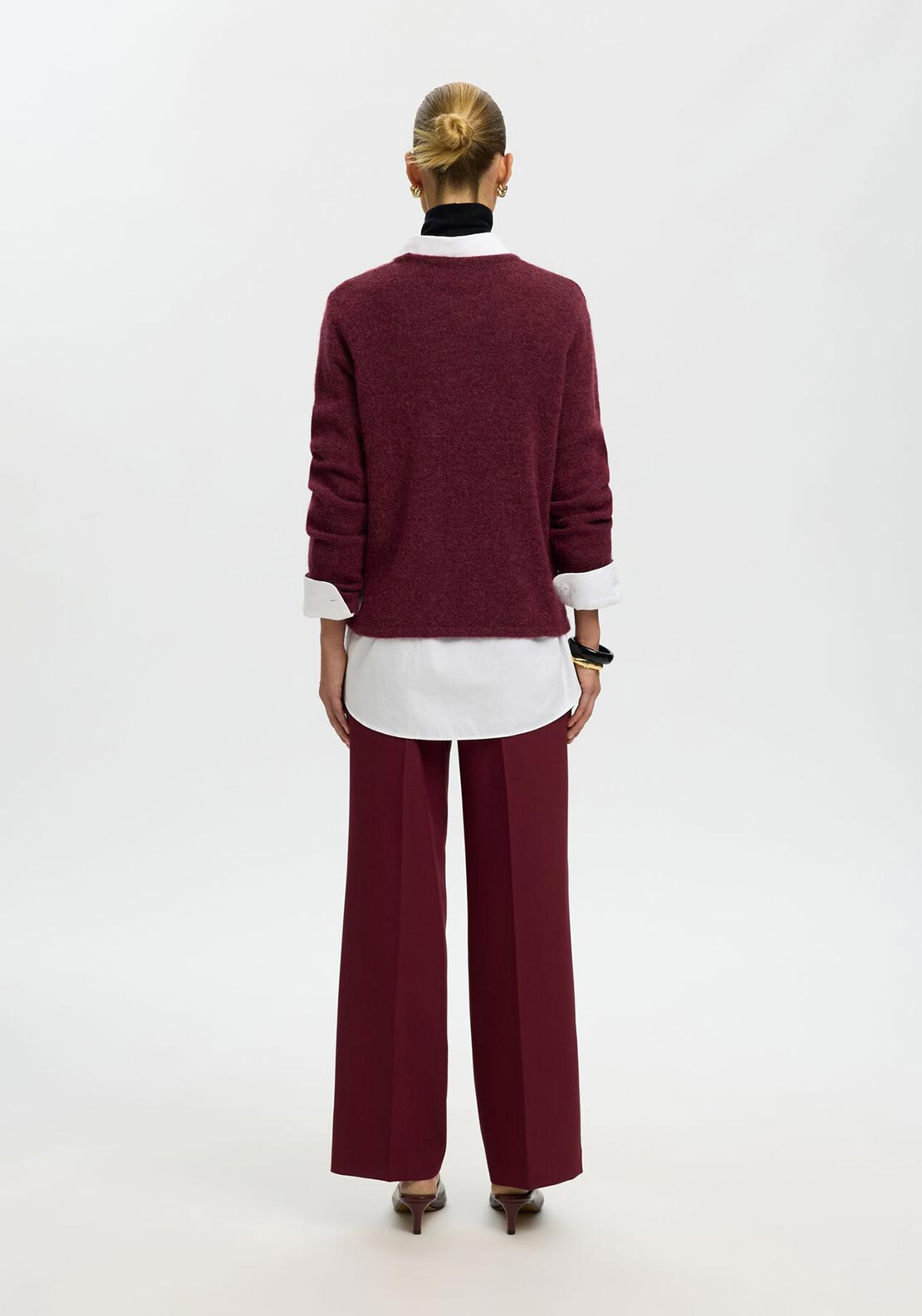 Selected Femme Lulu Knitted Jumper, Wine