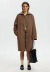 Selected Femme  Geri Longline Wool-blend Coat, Brown