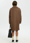 Selected Femme  Geri Longline Wool-blend Coat, Brown