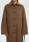 Selected Femme  Geri Longline Wool-blend Coat, Brown