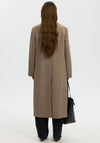 Selected Femme Wool Blend Longline Coat, Greige
