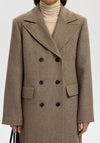 Selected Femme Wool Blend Longline Coat, Greige