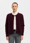 Selected Femme Lulu Wool Blend Knitted Cardigan, Wine