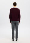 Selected Femme Lulu Wool Blend Knitted Cardigan, Wine