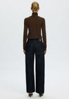 Selected Femme Vendy Sheer Roll Neck Top, Brown