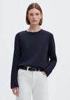 Selected Femme Essential Long Sleeve Top, Navy