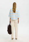 Selected Femme Striped Polo Sweater, Blue Multi