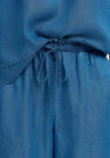 Selected Femme Elasticated Denim-Look Shorts, Blue