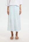 Selected Femme Pinstripe Midi Skirt, Blue and White