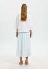 Selected Femme Pinstripe Midi Skirt, Blue and White