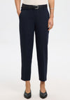 Selected Femme Viscose Blend Cropped Tailored Trousers, Navy