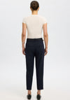 Selected Femme Viscose Blend Cropped Tailored Trousers, Navy