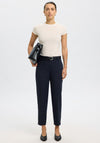 Selected Femme Viscose Blend Cropped Tailored Trousers, Navy